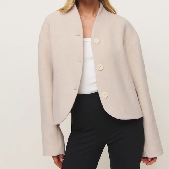 Reformation Owen Jacket in Cream - Picture 1 of 6